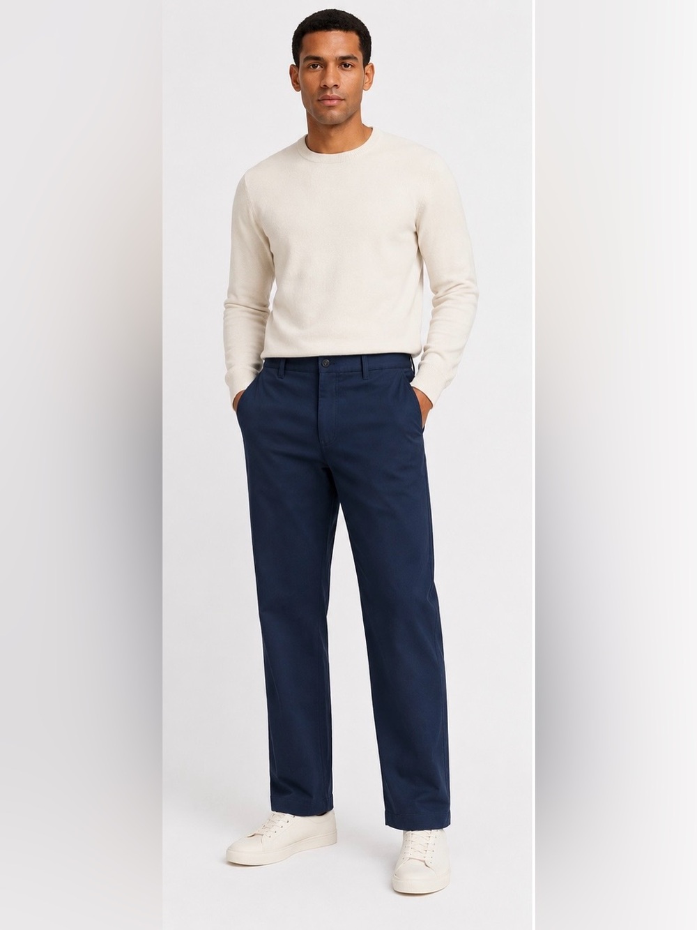 KOTN Men’s Buma Trouser 36/28 Night Blue 100% Twill Cotton